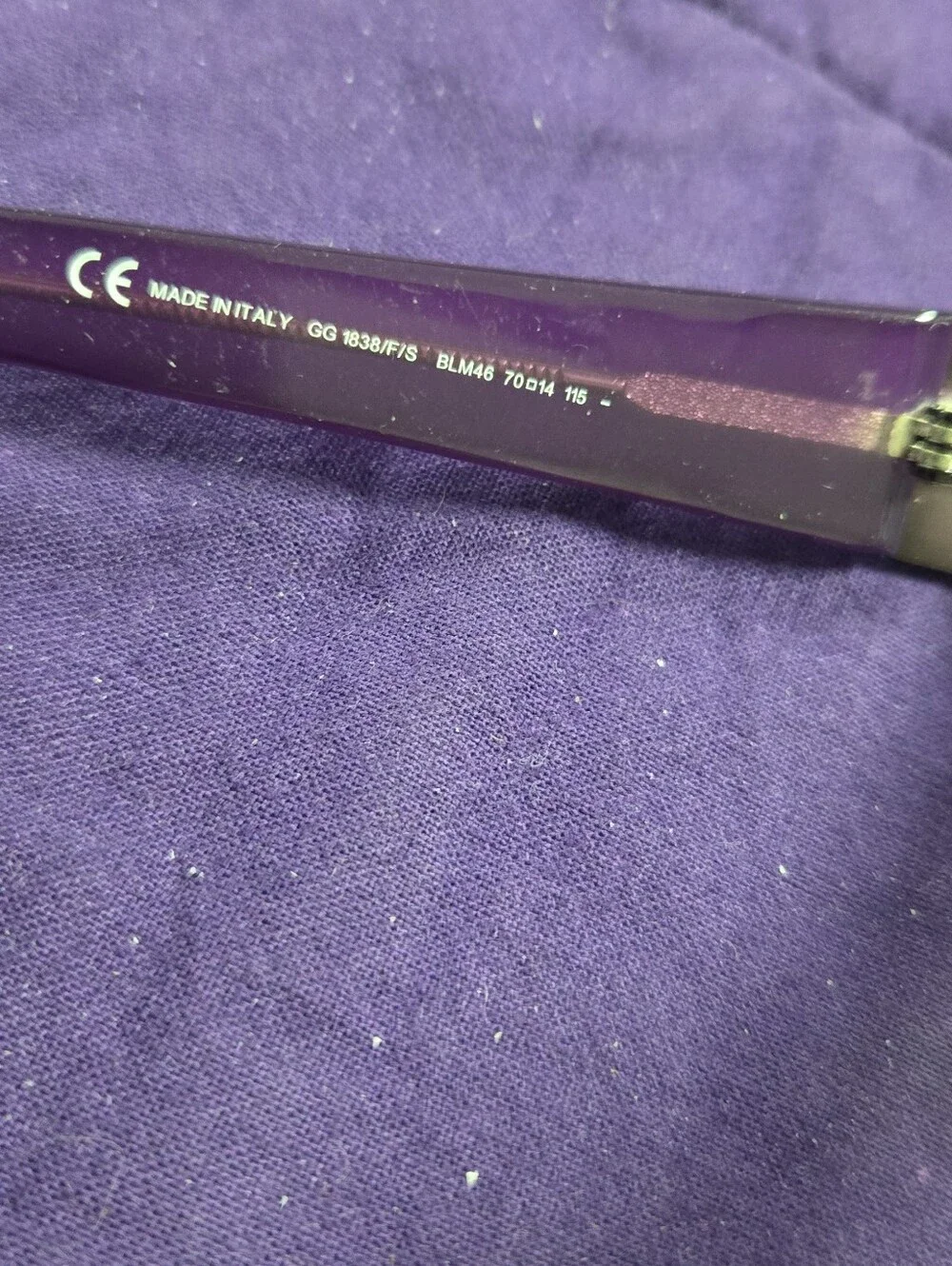 Gucci Purple Gradient Rimless Studded Sunglasses 1838F/S BLM46